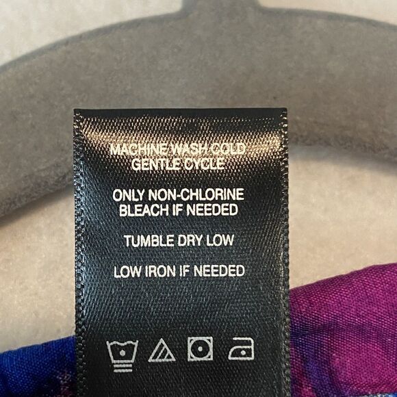 Ali Miles Button Up Top Women's Sz XL Colorful Abstract Artsy‎ Pintuck Geometric - Picture 5 of 6